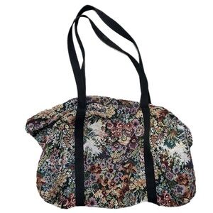 Vintage Victoria Rosenthal Design Floral Tapestry Weekender Bag